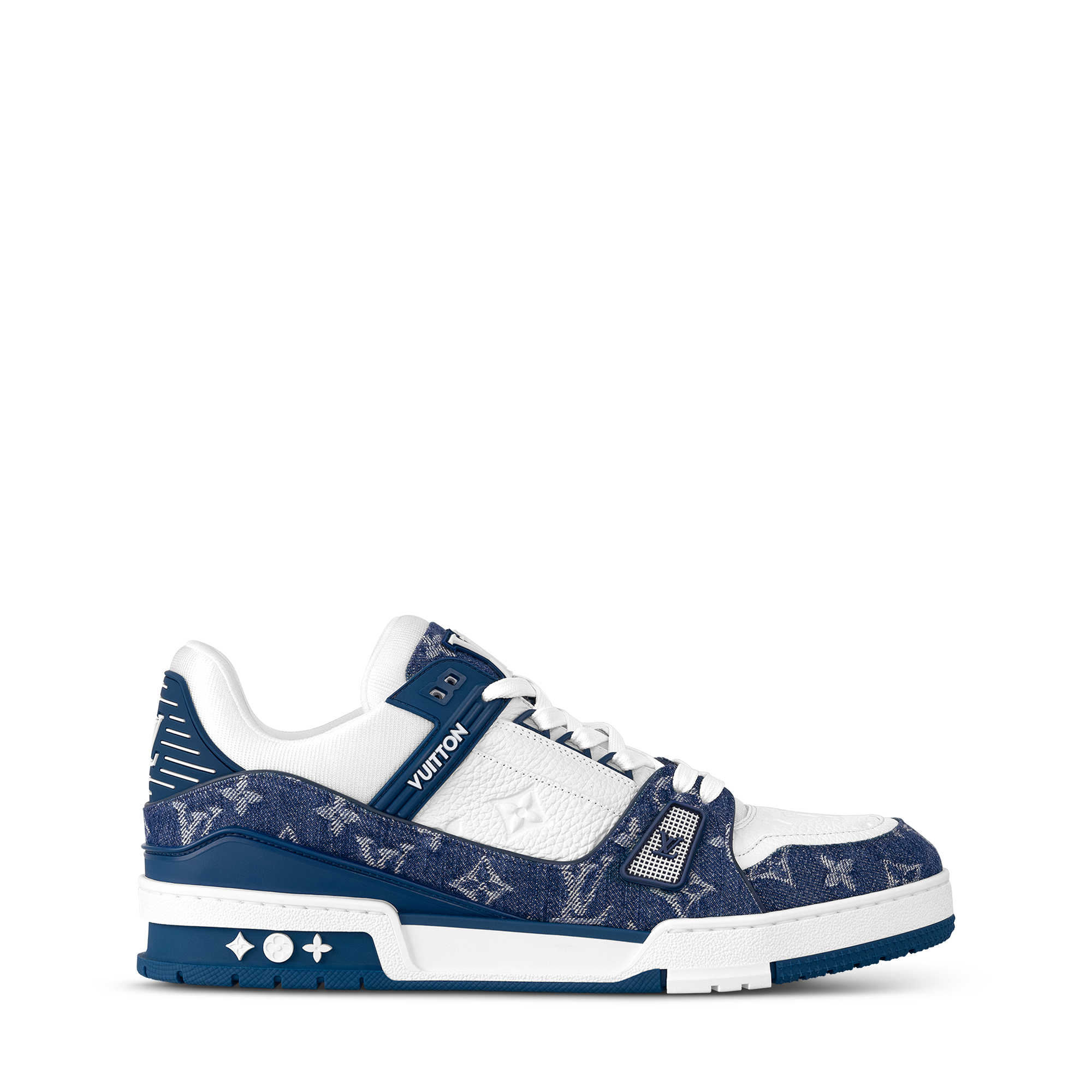 LV 26ss Trainer Sneakers White Green Denim Cowhide 657912